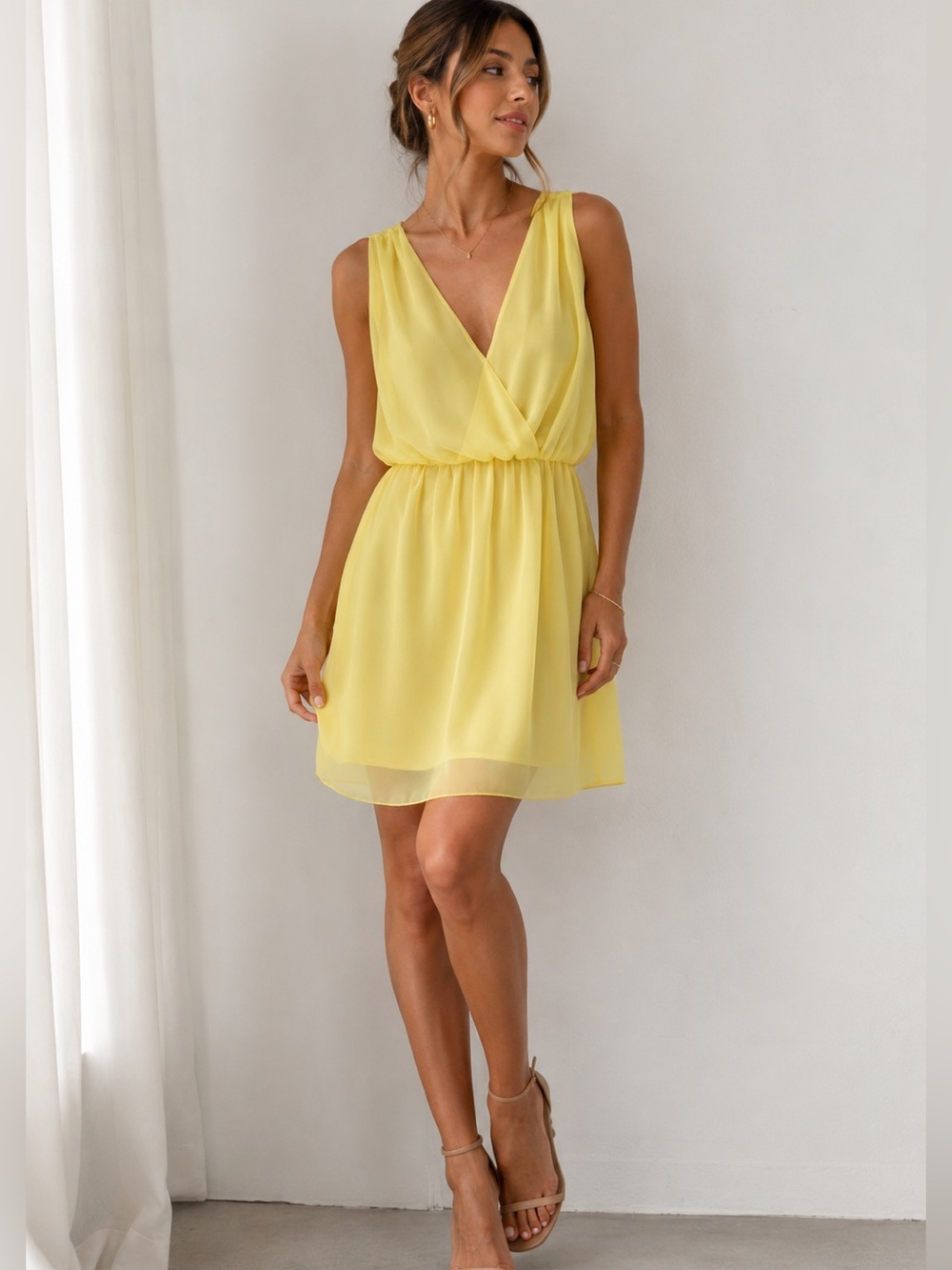 Zara Yellow Open Back Dress 💛
